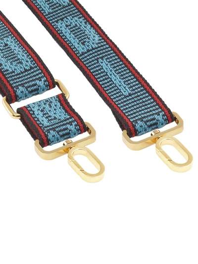 Shop Fendi You -lettering Bag Strap In Blue