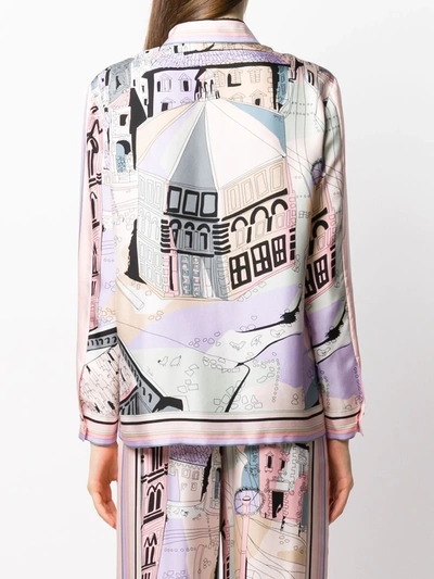 Shop Emilio Pucci Cityscape-print Shirt In Pink