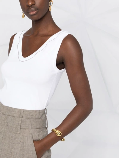 Brunello Cucinelli Crystal-detail Vest Top In White