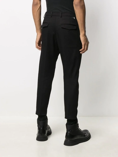 Shop Low Brand Hook-fastened Tapered Trousers In Black