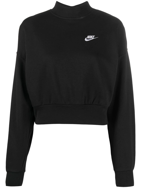 nike cropped jumper black