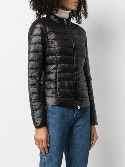 Shop Patrizia Pepe Zip-up Logo Puffer Jacket In Black