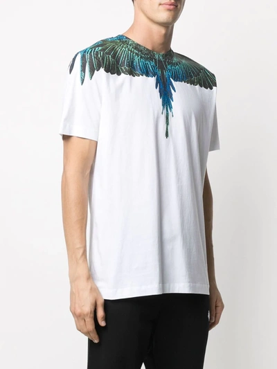 Shop Marcelo Burlon County Of Milan Wings-print Crew Neck T-shirt In White