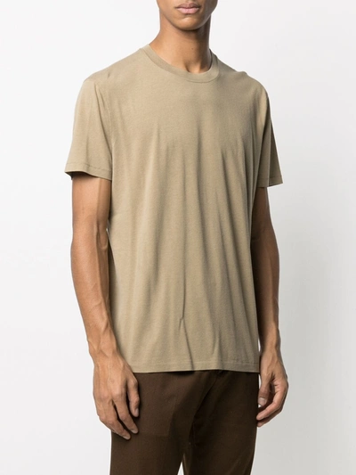 Shop Tom Ford Crew-neck Plain T-shirt In Neutrals