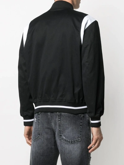 Shop Marcelo Burlon County Of Milan Mb College Twill Varsity Jacket In Black