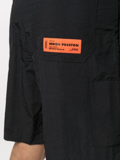 Shop Heron Preston Logo-patch Track Shorts In Black