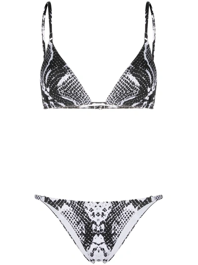 Noire Swimwear Snake Tanning Bikini In Black