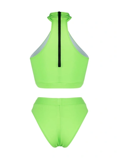 Noire Swimwear Bahamas Cut-out Two-piece Bikini In Green