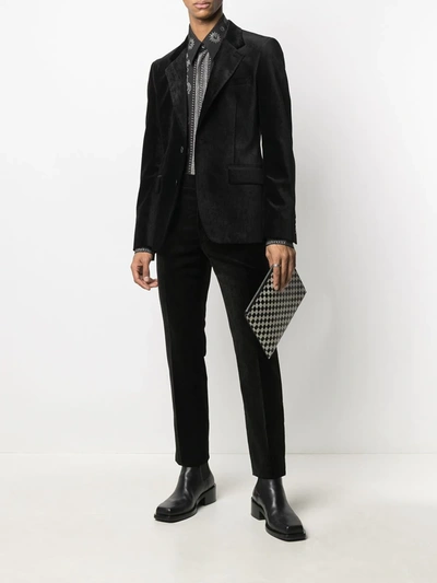 Shop Alexander Mcqueen Velvet Single-breasted Blazer In Black