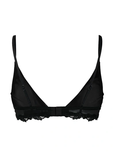 Shop La Perla Semi-sheer Embroidered Detail Bra In Black