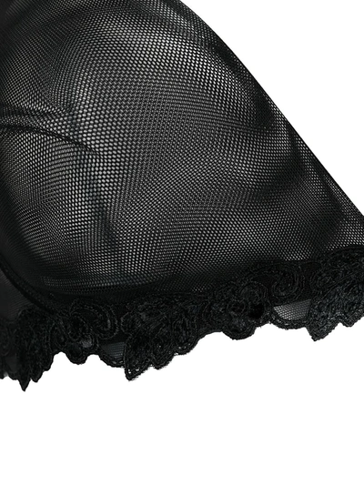 Shop La Perla Semi-sheer Embroidered Detail Bra In Black