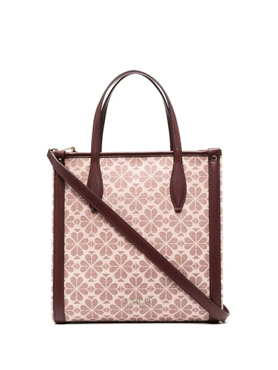 Shop Kate Spade Abstract-print Canvas Tote In Pink
