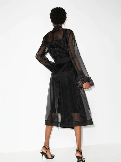 Shop Dolce & Gabbana Black Sheer Trench Coat