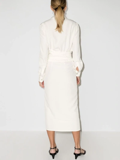 Shop Usisi Sister Juliana Wrap Midi Shirt Dress In White