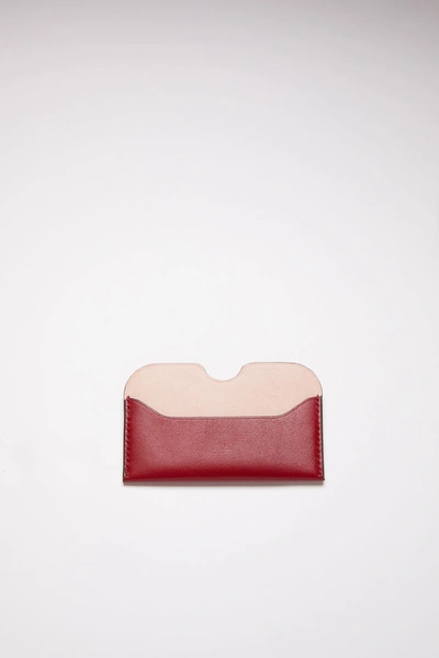 Shop Acne Studios Card Holder Burgundy Multi