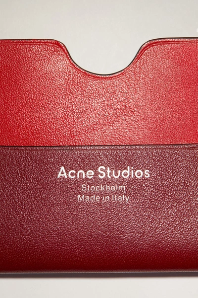 Shop Acne Studios Card Holder Burgundy Multi