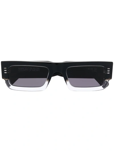 Shop Marcelo Burlon County Of Milan Sonnenbrille Mit Eckigem Gestell In Black