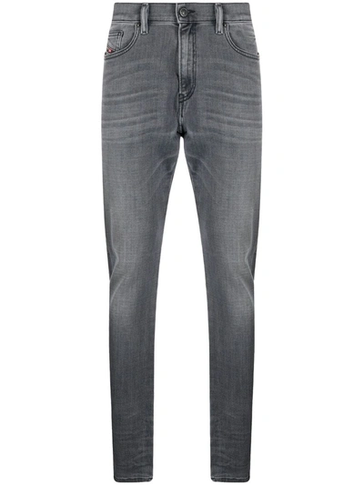 Shop Diesel D-amny Mid-rise Slim-fit Jeans In Grey