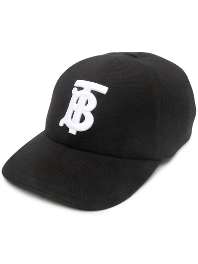 Shop Burberry Embroidered Logo Baseball Cap In Schwarz