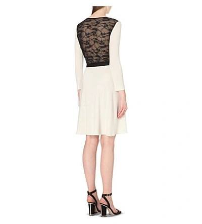 Shop Diane Von Furstenberg Seduction Wool-jersey Wrap Dress In Ivory/black