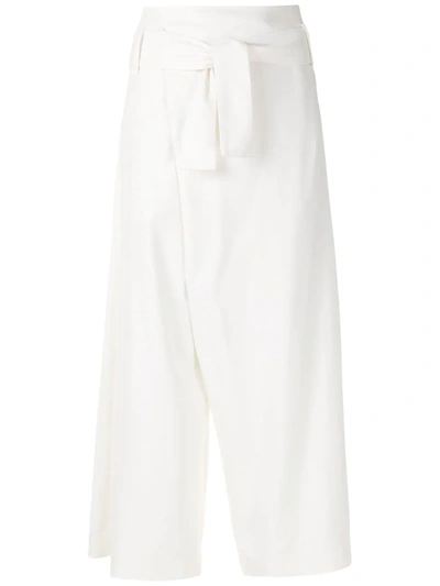 Shop Egrey Tokyo Wide Fit Trousers In White
