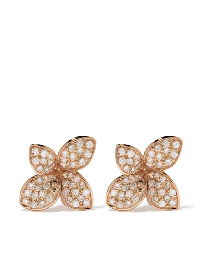 Shop Pasquale Bruni 18kt Rose Gold Diamond Petit Garden Earrings In Pink