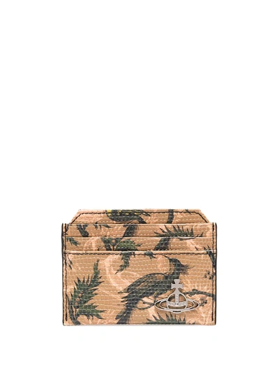 Shop Vivienne Westwood Patterned Card Wallet In Brown