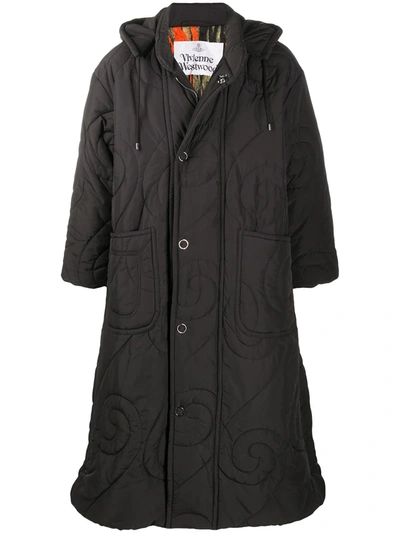 Shop Vivienne Westwood Oversized Padded Coat In Black