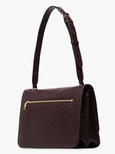 Shop Burberry Red Alice Tb Leather Shoulder Bag In Purple