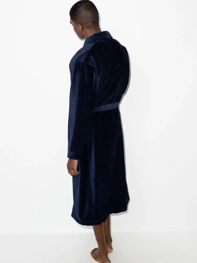 Shop Derek Rose Triton Soft Cotton Robe In Blue