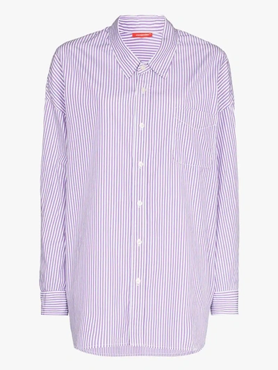 Shop Denimist Stripe Oversized Shirt In Purple