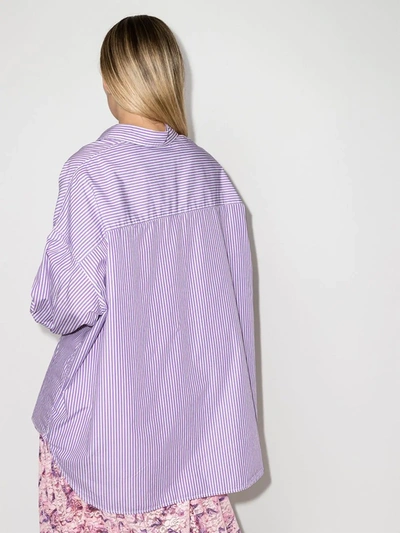 Shop Denimist Stripe Oversized Shirt In Purple