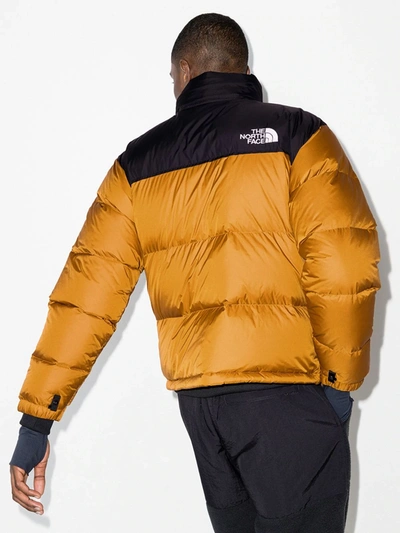 Shop The North Face Brown 1996 Retro Nuptse Padded Jacket In Yellow