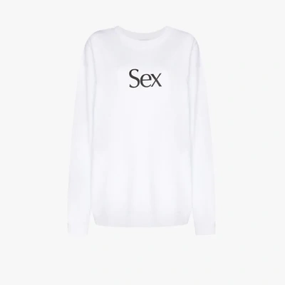 Shop More Joy Sweatshirt Mit Print In Weiss