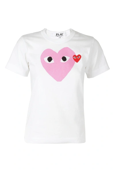 Shop Comme Des Garçons Play T-shirt In Rosa