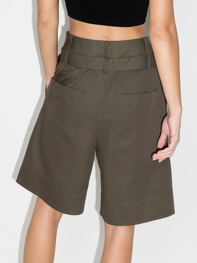 Shop Tibi Jenson High-waist Shorts In Green