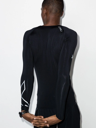 Shop 2xu Reflective-detailing Compression Top In Black