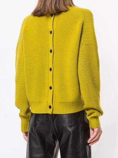 Shop Proenza Schouler White Label Button Back Knitted Cardigan In Green