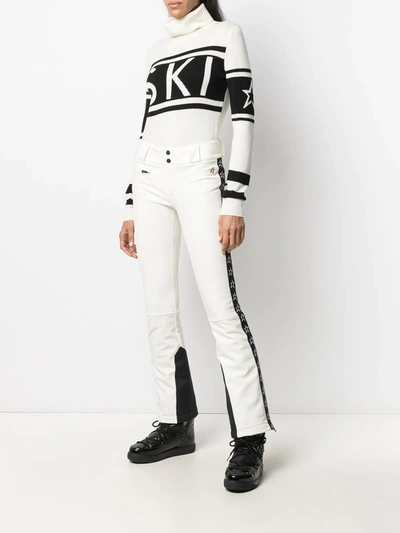 Perfect Moment Schild Ski-intarsia Roll-neck Merino Sweater In White