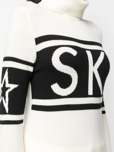 Perfect Moment Schild Ski-intarsia Roll-neck Merino Sweater In White