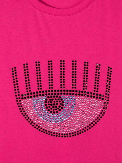 Shop Chiara Ferragni Embellished Eye T-shirt In Pink