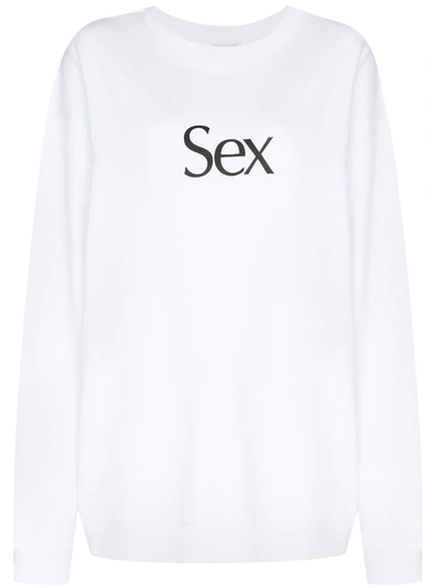 Shop More Joy Logo Print Cotton Sweatshirt In White