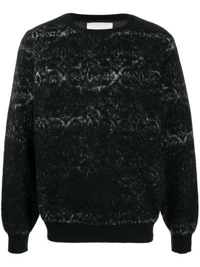 Shop Rochas Mottled Wool Jumper In Black
