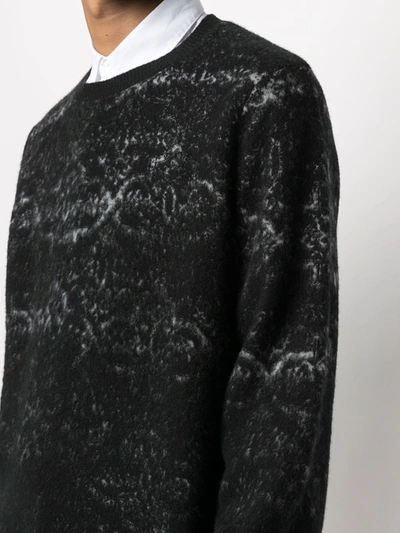 Shop Rochas Mottled Wool Jumper In Black