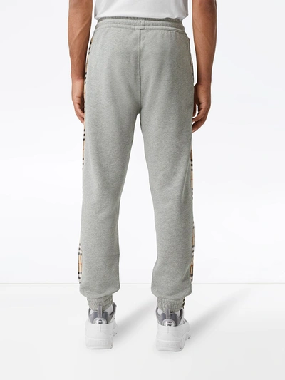 Shop Burberry Vintage Check Panel Track Pants In Grey