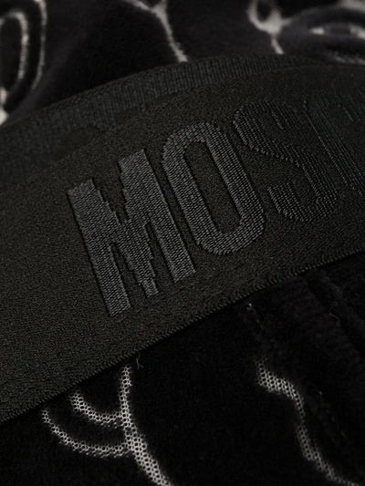 Shop Moschino Teddy-print Briefs In Black