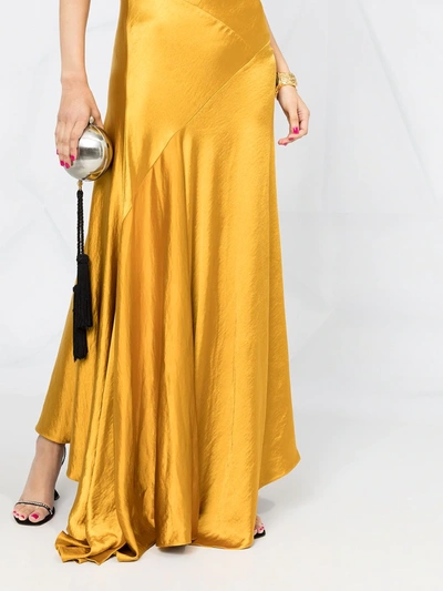 Shop Solace London Draped-detail Gown In Yellow