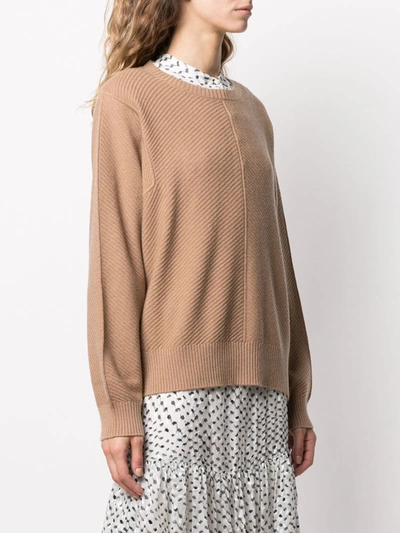 Lala Berlin Oversized Ribbed Knit Jumper In Brown