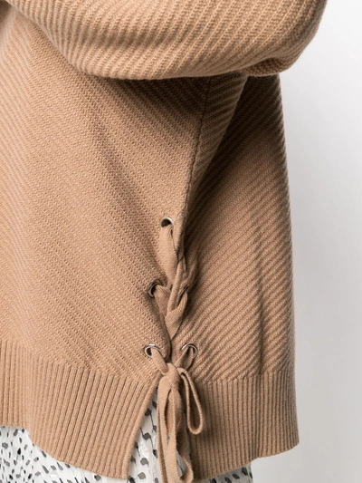 Lala Berlin Oversized Ribbed Knit Jumper In Brown