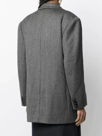 Pre-owned Celine  Double-breasted Coat In Grey